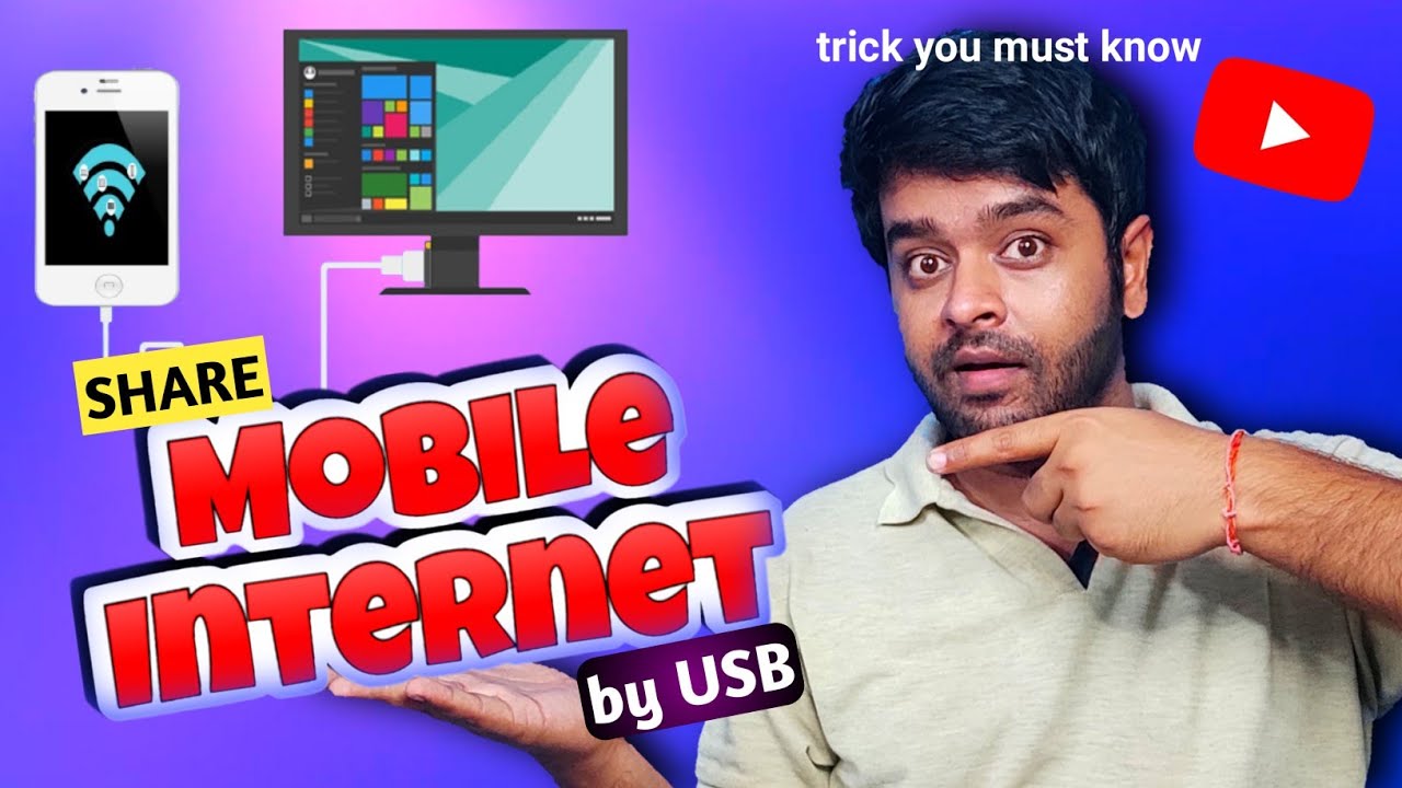 how-to-connect-mobile-internet-to-pc-with-usb-cable-youtube