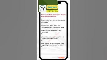 #32How to add Step Definitions in Cypress BDD Cucumber feature file
