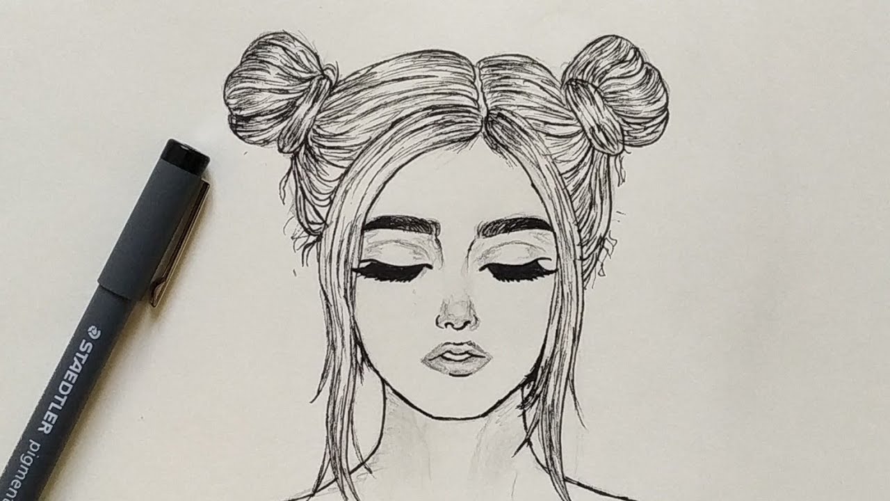 How to draw a girl with closed eyes Easy | Step by Step - YouTube