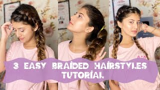 3 Easy Braided Hair Tutorial | Arishfa khan