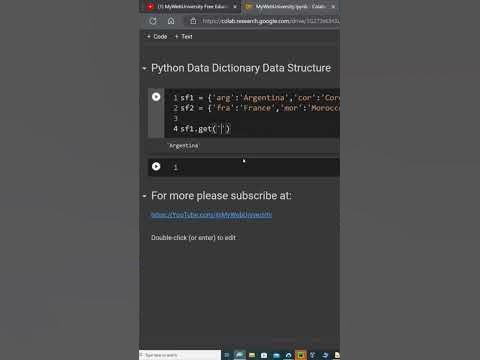 Python Dictionary get() method, passing a key will return value and if ...