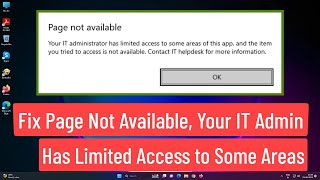 Fix Page Not Available Your IT Administrator has Limited Access to Some Areas of This App