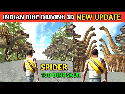 SPIDER v/s 100 DINOSAUR New Update ? Funny Gameplay Indian Bikes Driving 3d 🤣🤣