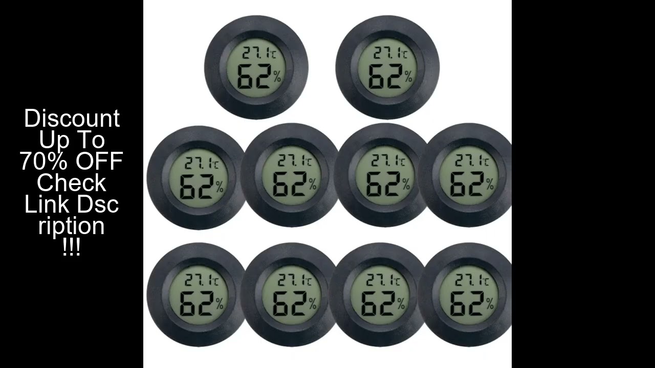2~10PCS +70°C Mini LCD Digital Thermometer Hygrometer Round Temperature Humidity Tester Sensor Detec