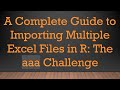 A Complete Guide to Importing Multiple Excel Files in R: The aaa Challenge