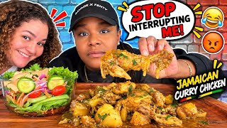 She INTERRUPTED Me The ENTIRE VIDEO 😳 | JAMAICAN CURRY CHICKEN MUKBANG