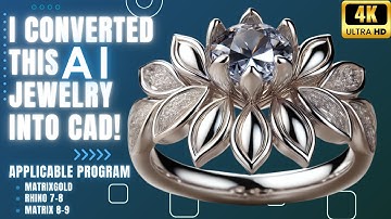 Inspired AI Jewelry Petals Engagement Ring Convert into CAD | Tutorial on MatrixGold | Rhino 8 | M9