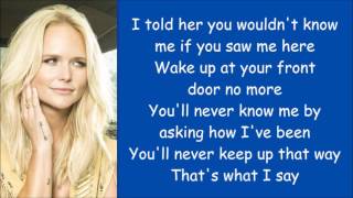 Miranda Lambert ~ You Wouldn't Know Me (Lyrics) chords
