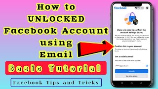 Paano mag UNLOCK ng Facebook Account gamit ang Email?