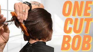 EASIEST how to cut a GRADUATED BOB in one CUT