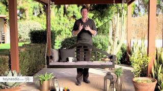 Belham Living Kimbro Lutyens Outdoor Porch Swing with Cushion - Black - Product Review Video For more details or to shop this Belham Living porch swing visit Hayneedle at http://www.hayneedle.com/product/belham-living-