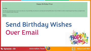 Send Birthday Wishes Over Email | VBA Queries in Hindi