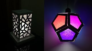 DIY Recycled Cardboard lampshade Ideas | DIY Night Lamp | Home Decor Lighting Crafts