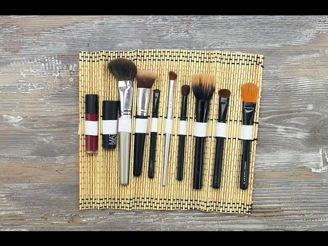 DIY: No-Sew Makeup Brush Roll from a Sushi Mat