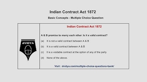 Indian Contract Act – Basic Concepts – Multiple Choice Questions