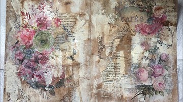 Mixed Media Art Journal background. Intuitive process. Process video