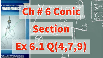 Ch 6 - Conic Section-  Ex 6.1 Question 4, 7, 9 - 12th Class Math- Smart Syllabus