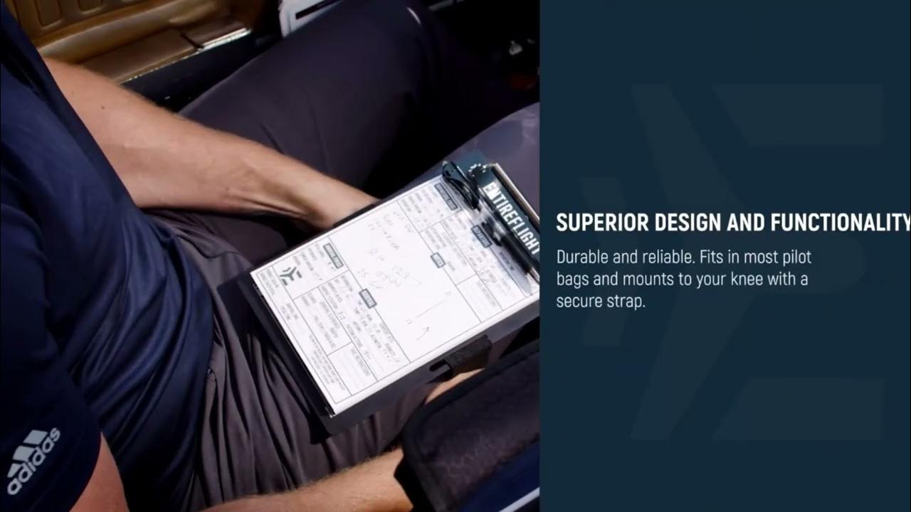 EntireFlight Aviation Pilot Kneeboard VFR Black with Structured Notepad