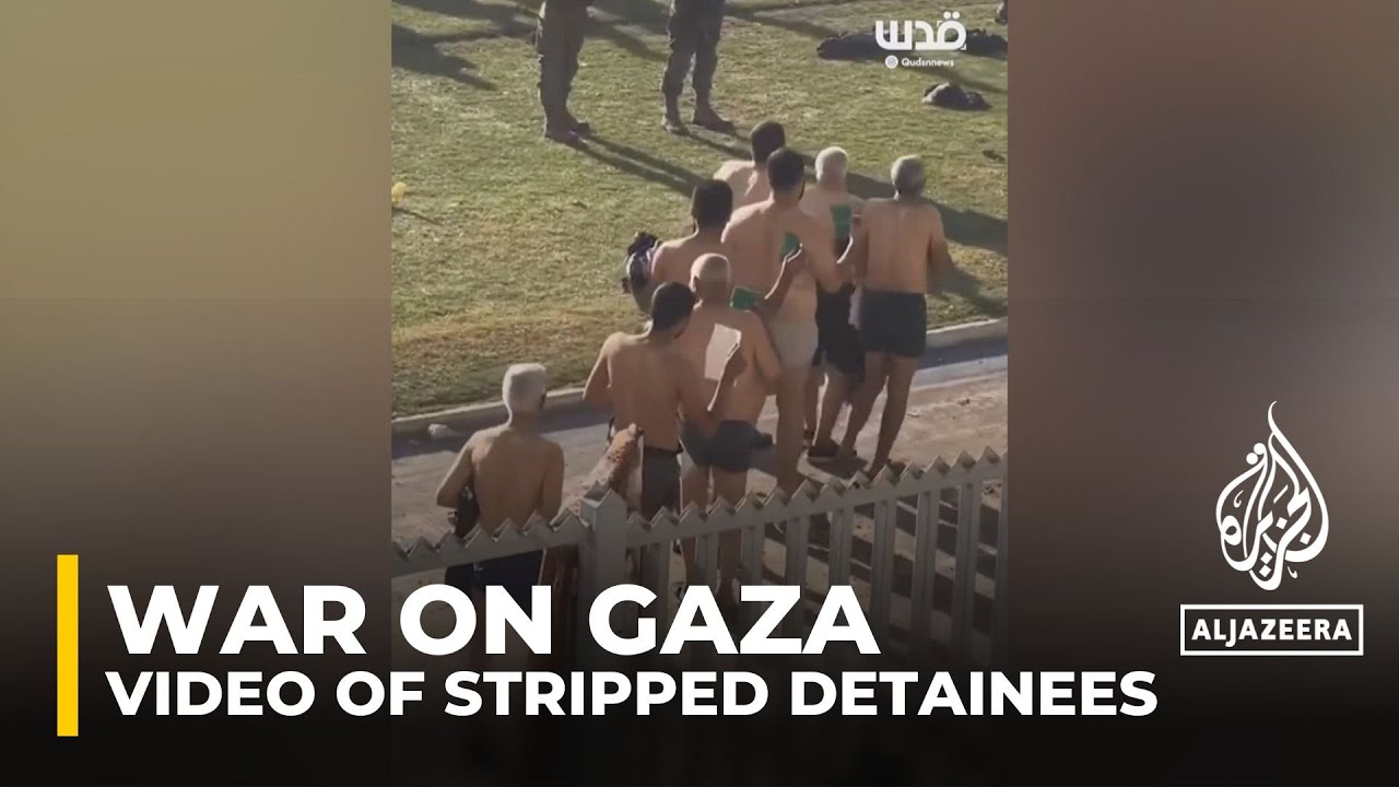 انتشر مقطع فيديو يظهر فيه جنود إسرائيليون يعتقلون رجالاً وفتياناً شبه عراة في غزة