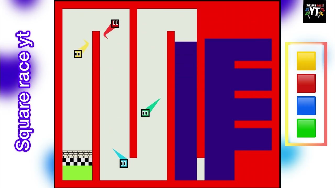 Square Race 🟩🟦🟥🟨 Most satisfying ,epic ,choas fight 😀