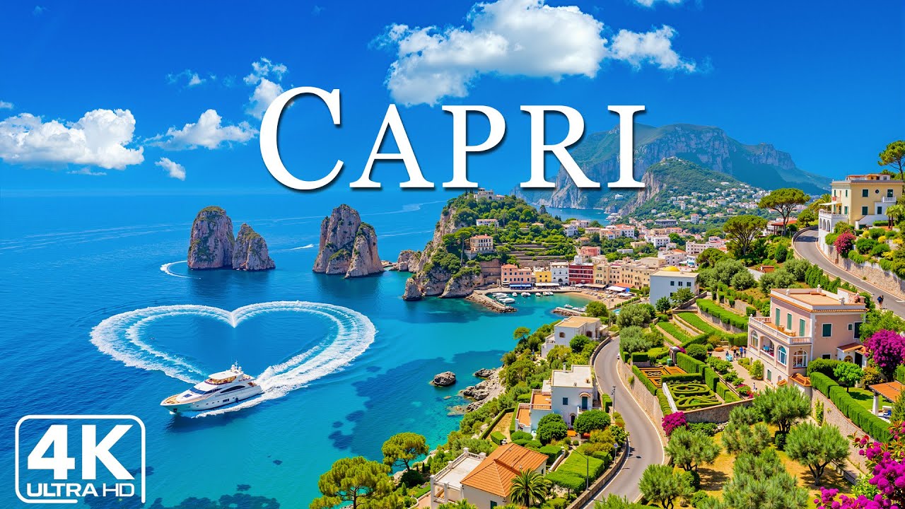 CAPRI 4K DRONE FOOTAGE (ULTRA HD) – Faraglioni Rocks, Blue Grotto & Mediterranean Island Paradise