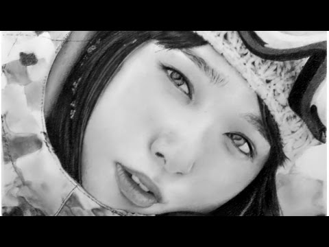 鉛筆画 リアルな似顔絵メイキング 桜井日奈子さん- Pencil