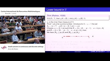 Anne de Roton:  Small sumsets in continuous and discrete settings