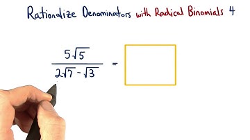 Rationalize Denominator with Radical Binomials 4 - Visualizing Algebra