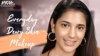 How To Wear The Perfect Base Makeup | Dewy Skin No Makeup Makeup | GRWM Ft. Riah Daswani | Nykaa