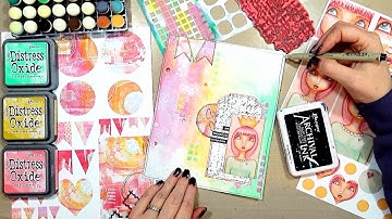 Distress Oxide Ink Background + My New Art Journal Printables!