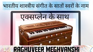 Names of seven vowels/भारतीय संगीत में बजने वाले सातों स्वरों के नाम/Raghuveer meghvanshi/lesson.4