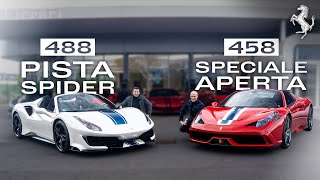 Ferrari 458 Speciale Aperta vs. Ferrari 488 Pista Spider