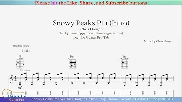 My Channel Acoustic Guitar Theme with TAB - Snowy Peaks Pt.1 by Chris Haugen (Intro)