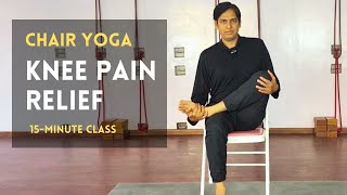 15-Minute Chair Yoga for Knee Pain Relief  | Yoga for Seniors, Yoga at Desk