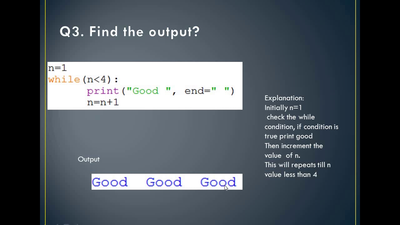 conditional & iterative statements(Q&A) - YouTube