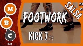👟Salsa Footwork Tutorial ★Intermediate★ KICK 7 ★ On1 & On2 (♫) | #MBCfootwork