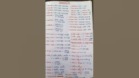 all trigonometry formulas of 11th class.#trigonometry #formulas #inandoutfacts #physicswallah