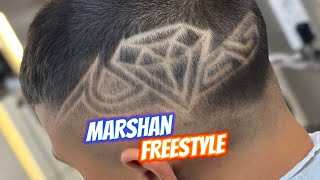 تعليم الرسم على الشعر بسرعة freestyle Marshan barber مرشان ?