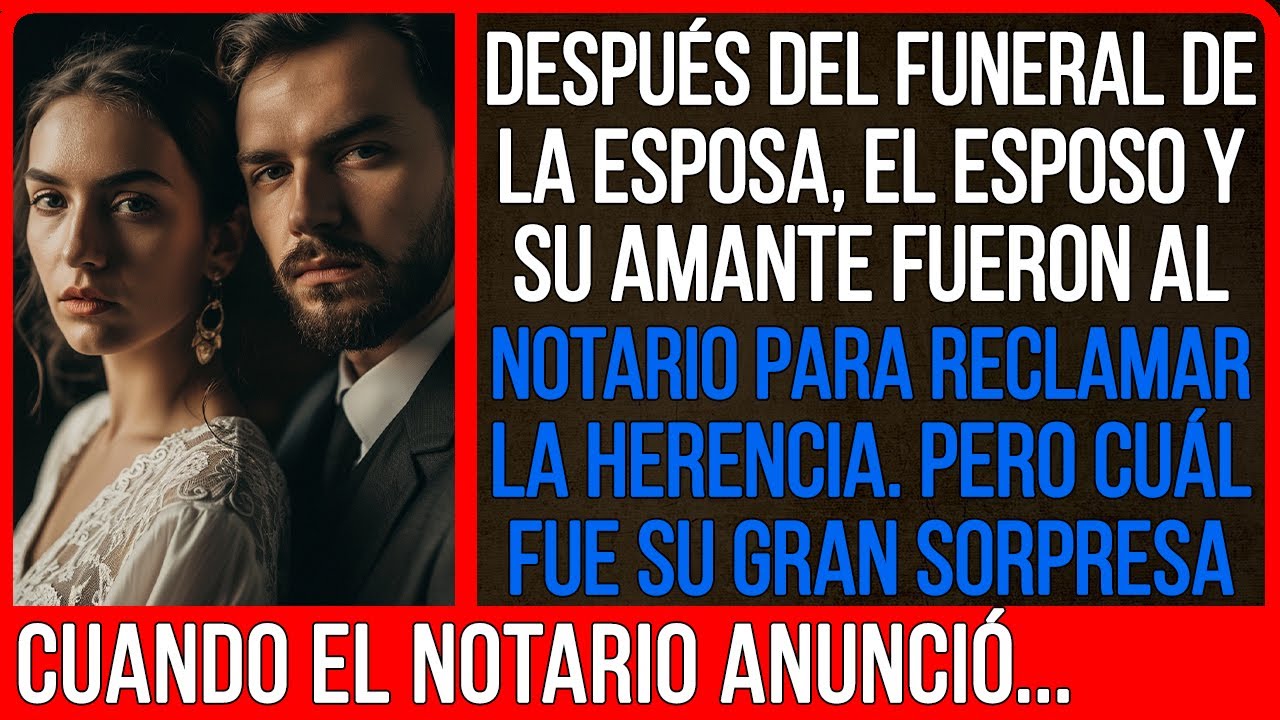 El notario leyó el testamento y el esposo con su amante no pudieron pronunciar ni una palabra...