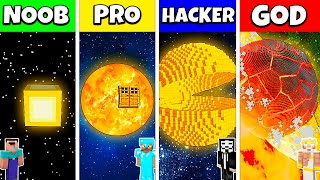 INSIDE SUN PLANET HOUSE BUILD CHALLENGE - Minecraft Battle NOOB vs PRO vs HACKER vs GOD / Animation