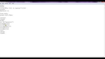 Simple Menu List in Jquery, HTML and CSS