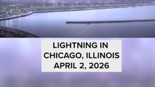 Lightning in Chicago night sky