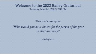 2022 Bailey Oratorical