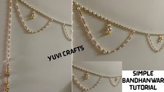 Diy Diwali Bandhanwar Making Easy Pearl Bandhanwar Diy Diwali Decoration Ideas