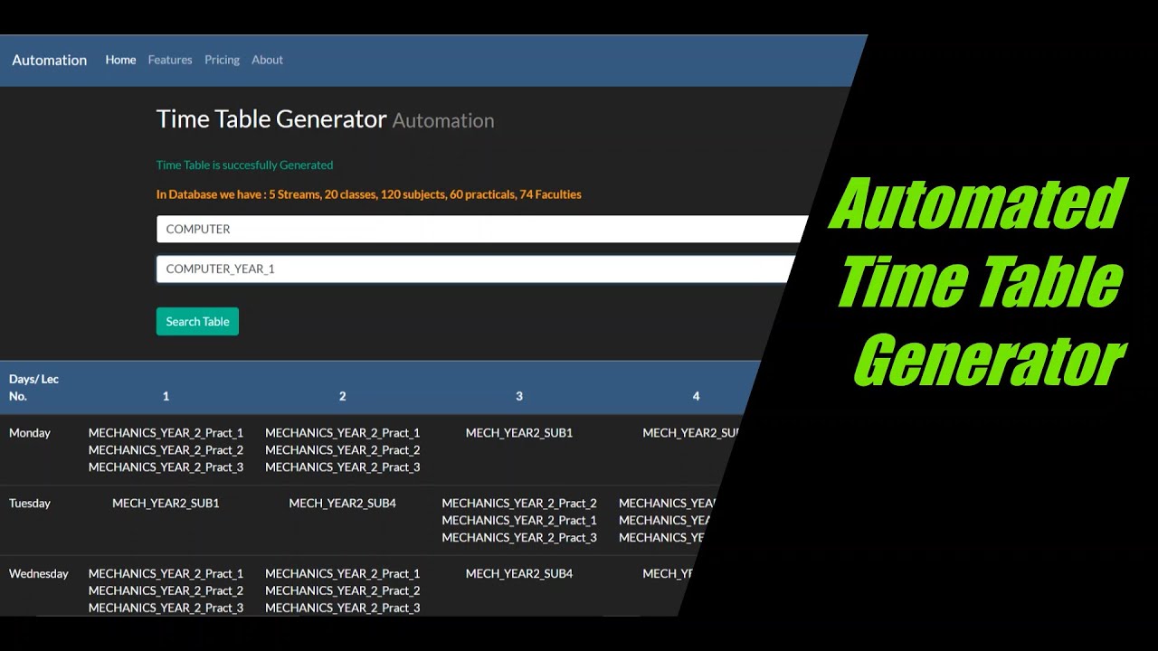 Uitm Time Table Generator - School timetable generator software