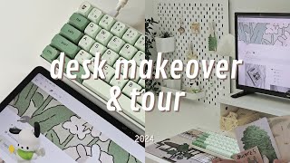 desk makeover 2024 ˚｡☁️🌱‎♡˚ | aesthetic pinterest inspired, IKEA desk unboxing, affordable finds