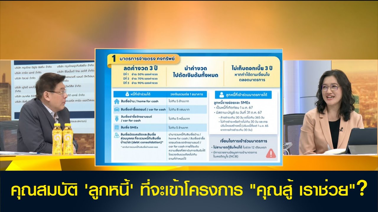 คุณสมบัติ 'ลูกหนี้' ที่จะเข้าโครงการ "คุณสู้ เราช่วย" ?