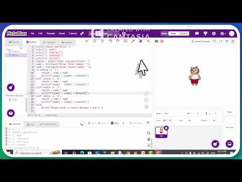 Simple Calculator | Python Editor | Pictoblox