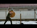 Viking sword and shield cutting practice