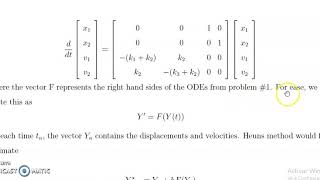 Heun method two degree freedom small oscillations